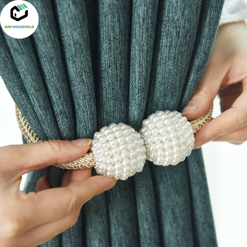 Dây buộc rèm cửa đính ngọc trai nhân tạo kiểu dáng đơn giản mới