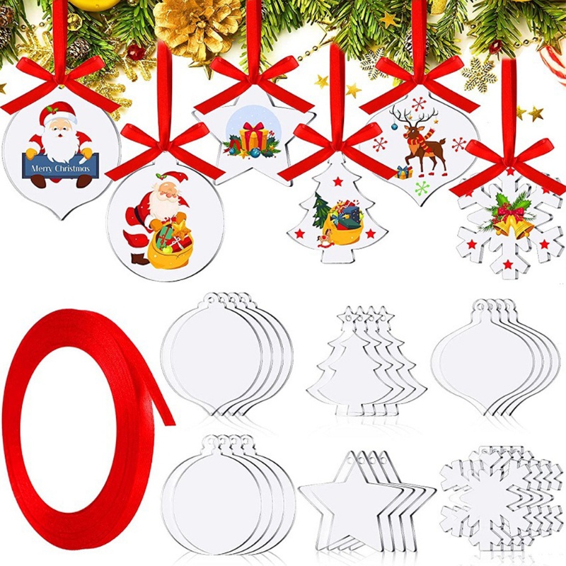 Phụ Kiện Treo Trang Trí Cây Thông Noel Bằng Acrylic Trong Suốt