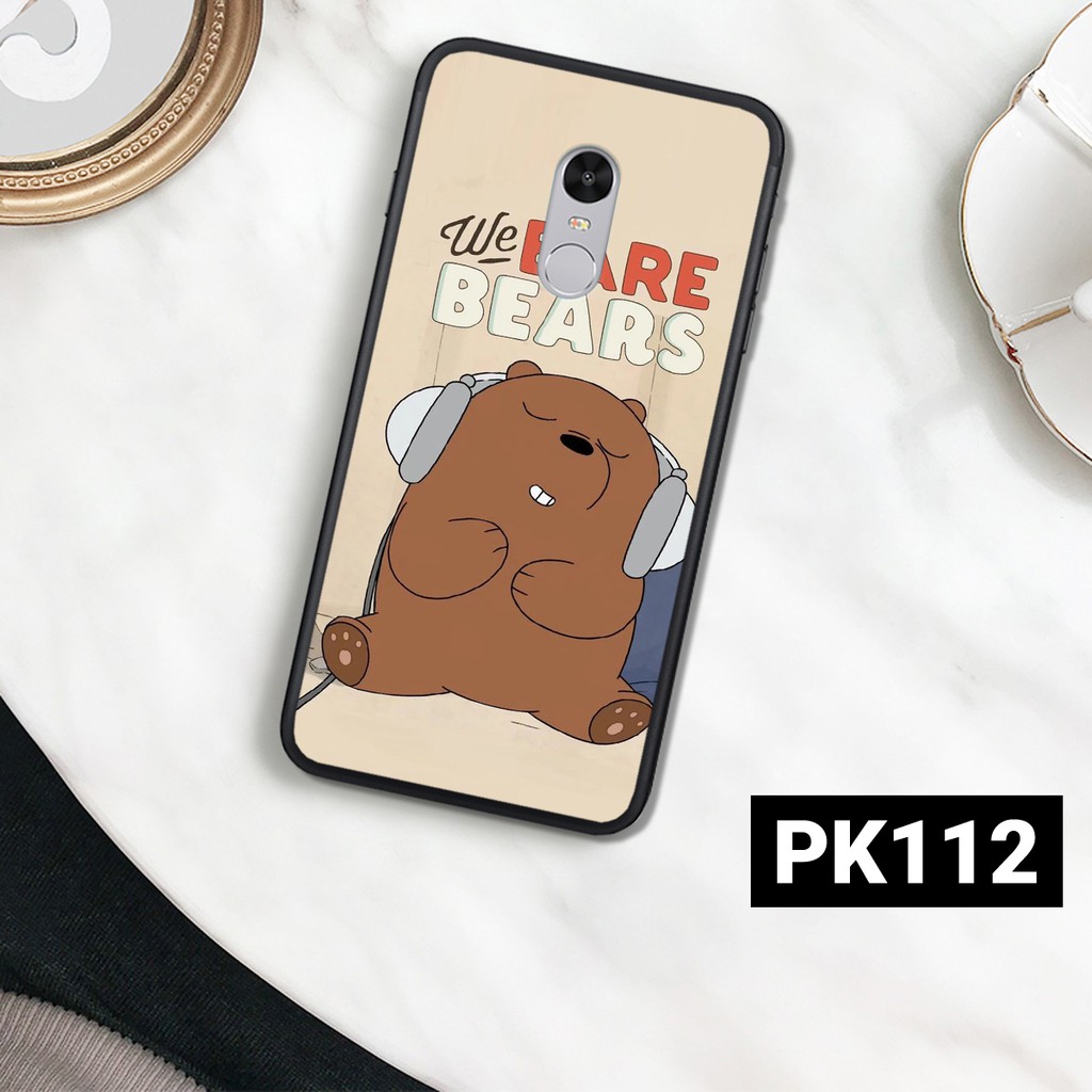 [Freeship từ 50k] ỐP LƯNG XIAOMI REDMI NOTE 4 - REDMI 5 PLUS IN HÌNH GẤU WE BARE BEARS CHẤTLƯỢNG