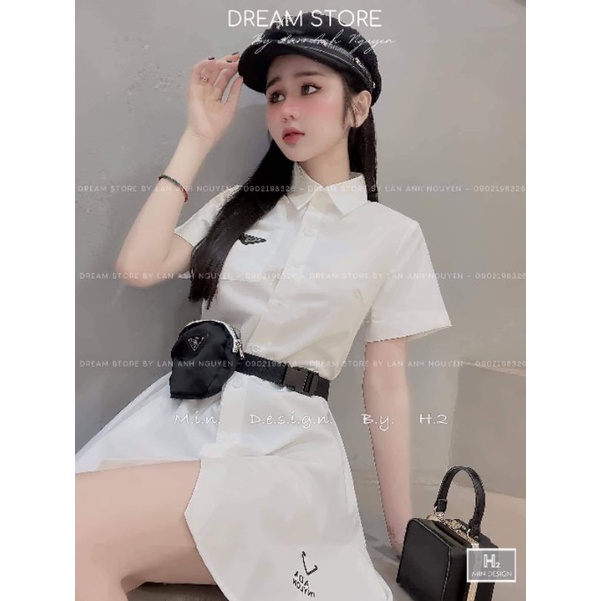 Váy sơmi kèm túi eo