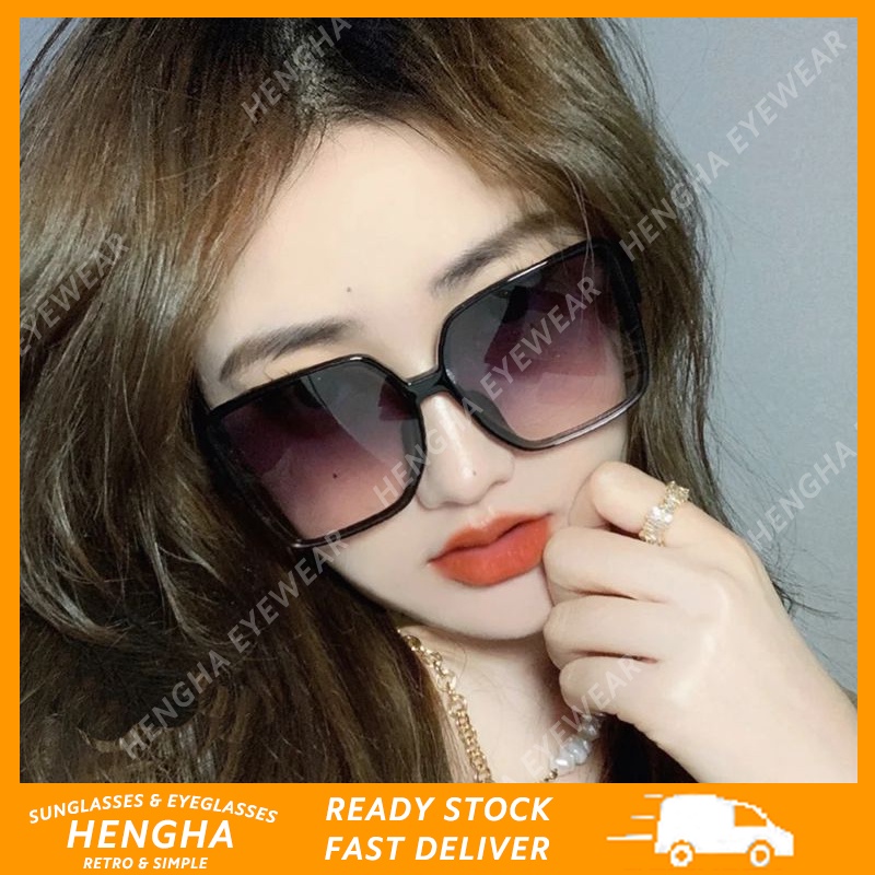 (HENGHA) Kính Râm Oversize Gọng Vuông Màu Kẹo Gradient Hợp Thời Trang Cổ Điển
