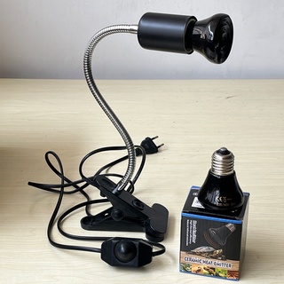Đèn sưởi sứ mini ban đêm, bóng đèn sưởi ấm cho thú cưng, bò sát, chó, mèo, gia cầm không ánh sáng kèm kẹp đèn