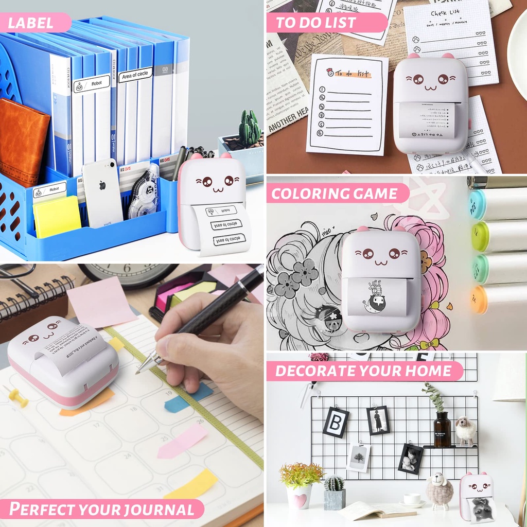 Máy In Nhãn Mini JP5 Không Mực Bỏ Túi Đa Phong Cách