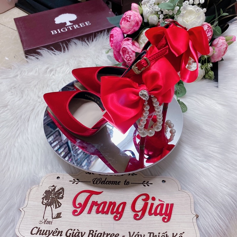 GIÀY CAO GÓT THIẾT KẾ ĐÍNH NƠ SANG TRỌNG