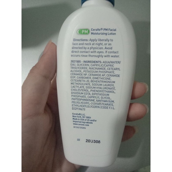 Kem dưỡng Cerave facial moisturizing lotion pm 4% niacinamide