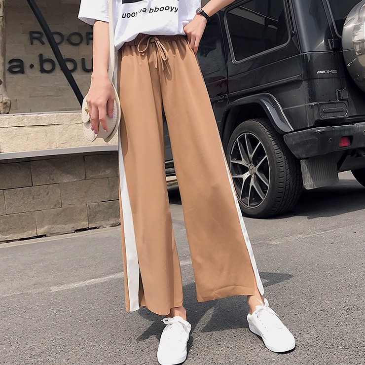 Quần chiffon nữ ống rộng xẻ tà | BigBuy360 - bigbuy360.vn