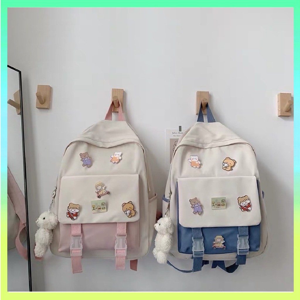 BALO ULZZANG DÂY THẮT GÀI KÈM 6 HUY HIỆU VÀ MÓC KHÓA GẤU - ORDER 10 NGÀY