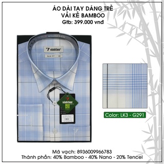 Áo sơ mi nam tay dài vạt bầu Slim Fit Bamboo Vĩnh Tiến 399 - G291