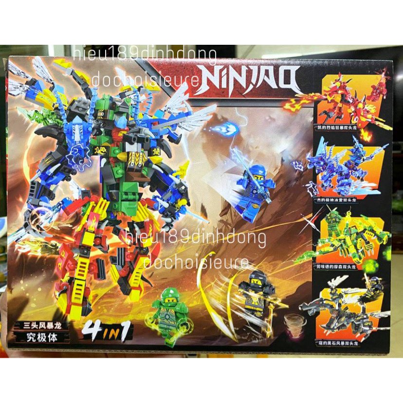 Lắp ráp Xếp hình not Lego Ninjago 86003 : robot rồng của các ninja 4in1