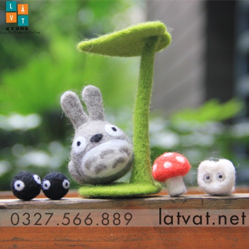 [MỚI] Kit Len Chọc Totoro Mụp Cute, Kit len chọc siêu cute chào hè có hướng dẫn, Needle felting totoro, quà tặng ý nghĩa