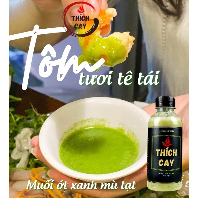 Muối ớt xanh mù tạt 250ml Thích Cay, hải sản cay nồng trọn vị tươi