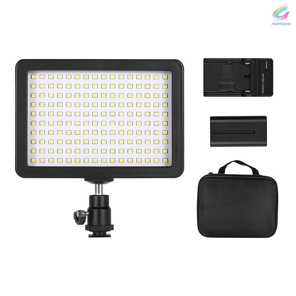 FY Andoer W160 LED Video Light Camera Lamp Dimmable 5600K Color Temperaure with 3 Filters/ 2200mAh F550 Battery/ Power Adapter/ Mini Ball Head/ Carrying Bag Studio Portrait Lighting Kit