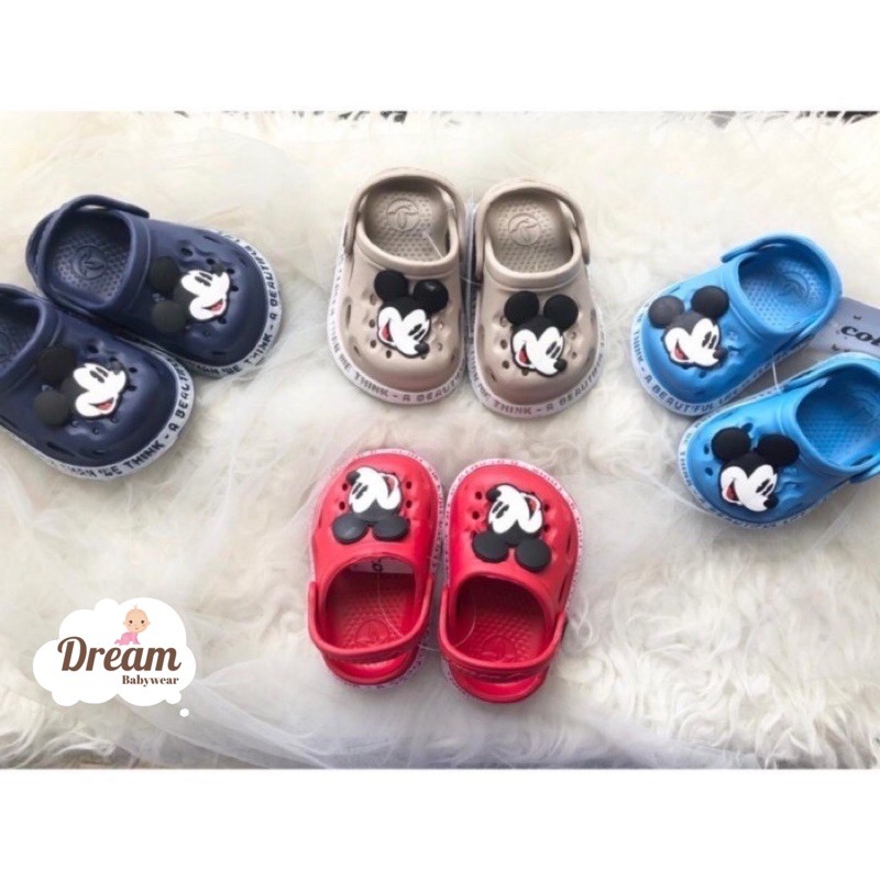 Giày Sandal Crocs Hình Chuột Mickey Đáng Yêu Cho Bé 0-4 Tuổi Size 19-29