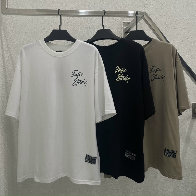 Áo Thun Tay Lỡ Unisex FAFIC màu NÂU/ĐEN/TRẮNG  /Nam nữ unisex/ Áo phông cổ tròn form rộng Jaystoree