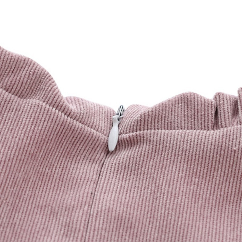 Đầm dài tay cổ tròn phối bèo dễ thương cho bé gái