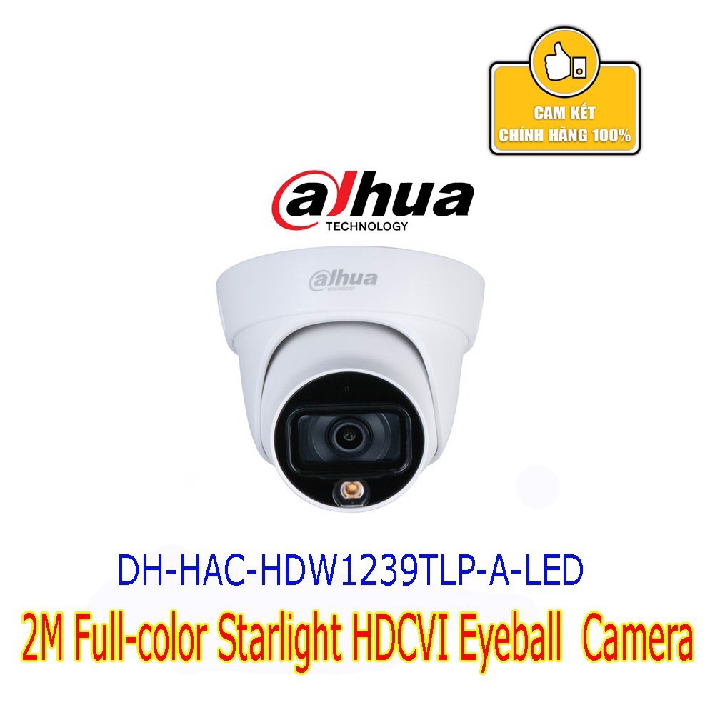 Camera Dahua HDW 1239TLP A LED 2MP Full Color Có MIC- Camera Dahua Chính Hãng BẢO HÀNH 24 TH