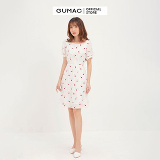 Đầm ôm nữ GUMAC họa tiết hoa basic, đủ màu đủ size DA12165