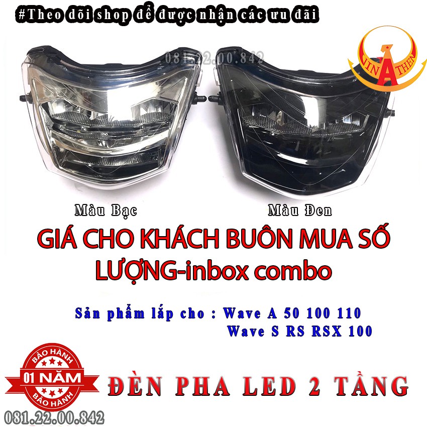 Đèn Pha 2 Tầng 1:1 Đủ Màu Cho Các Dòng Xe Wave