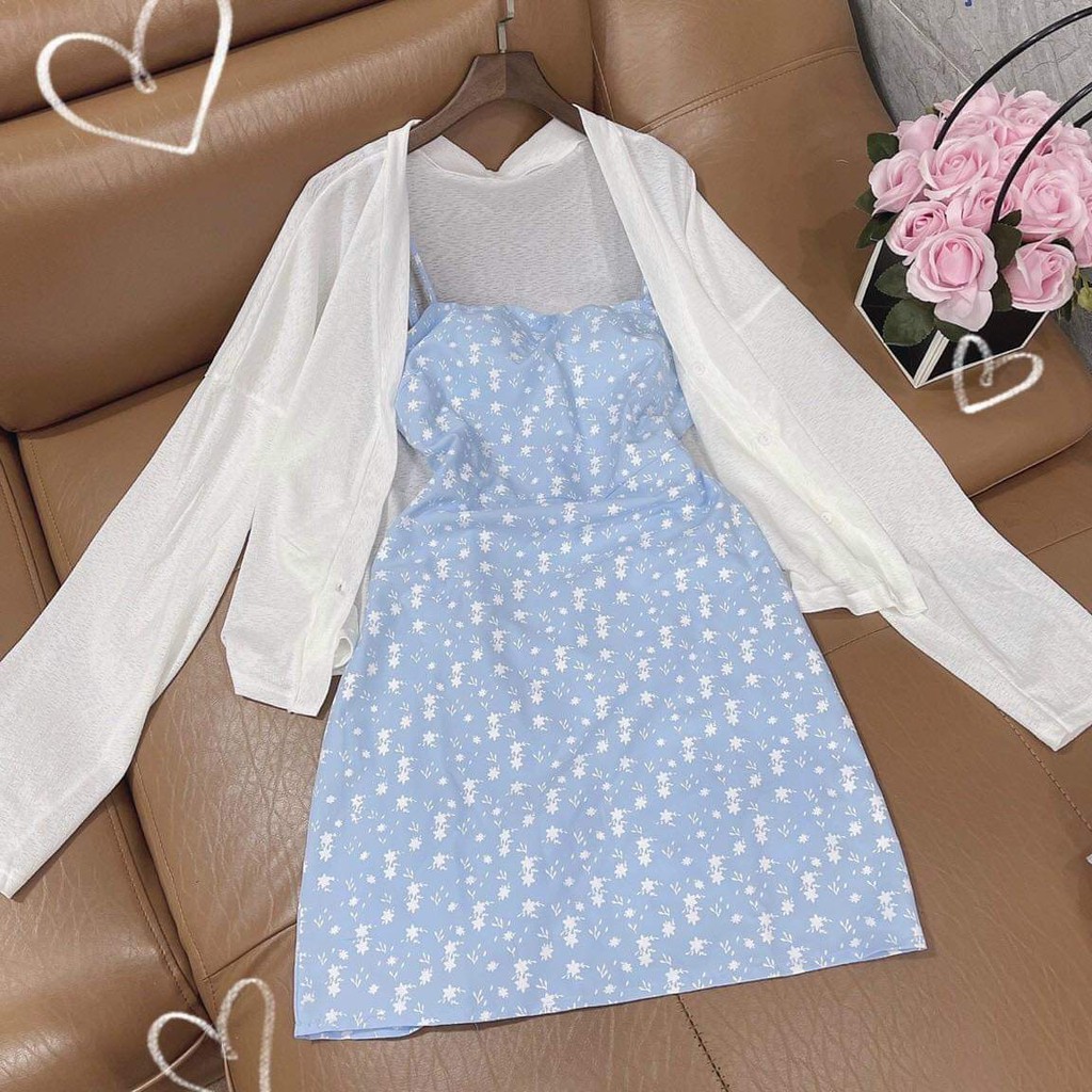 Set đồ nữ đẹp, set váy 2S và áo khoác ngoài, kiểu dáng trẻ trung, hàng đẹp bán shop, phom dưới 55kg- tùy chiều cao | BigBuy360 - bigbuy360.vn