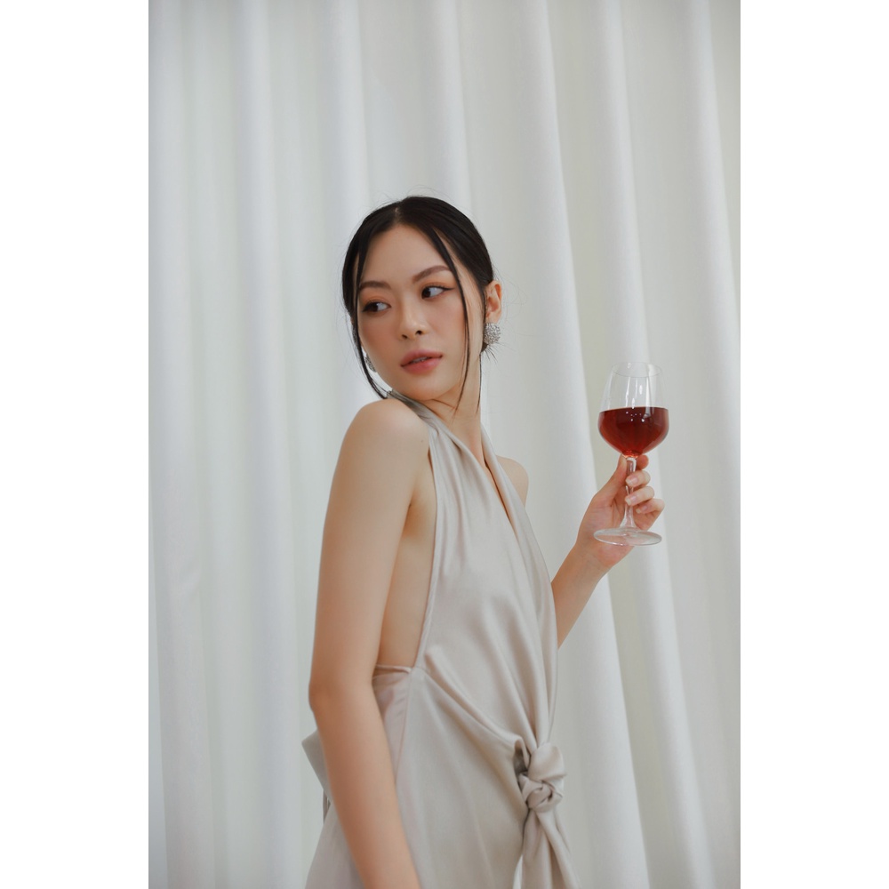 Đầm Lụa Lưng Đổ Cổ Gài Khuy - Thời trang nữ XIPI