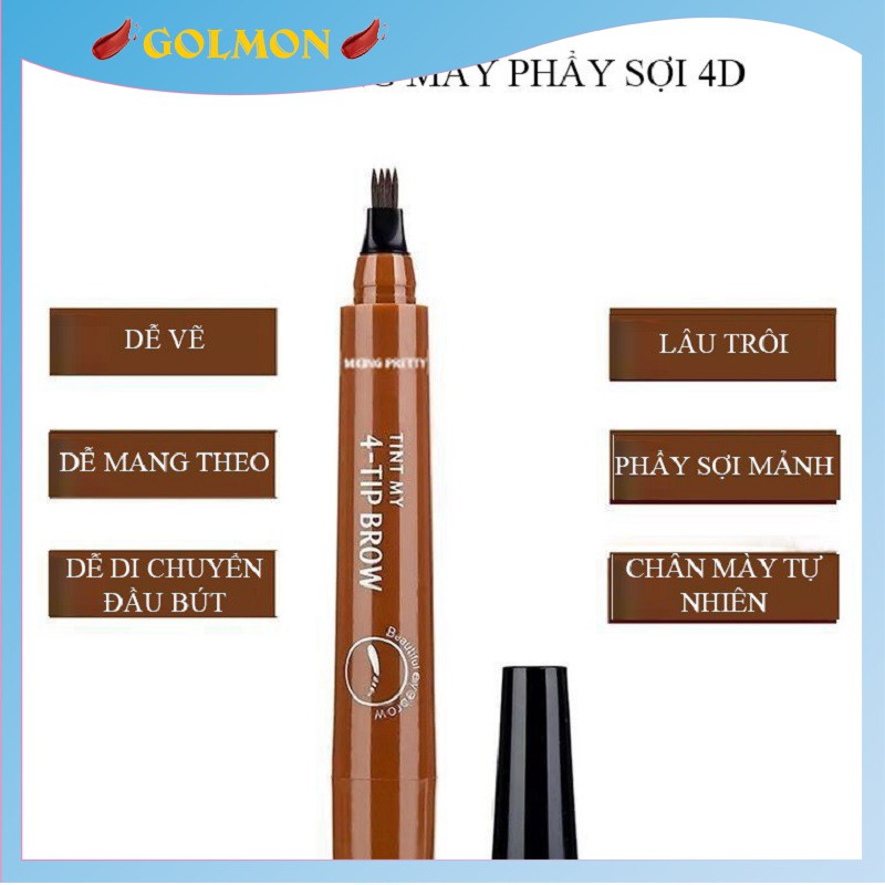 Bút chì kẻ lông mày phẩy sợi 4D MKING PRETTY chống nước siêu lâu trôi GOLMON | BigBuy360 - bigbuy360.vn