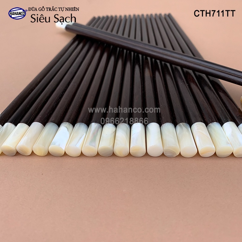 Đũa gỗ trắc tròn đầu ốc biển New Zealand - Hàng VIP (10 đôi/hộp) Kháng khuẩn- CTH711TT