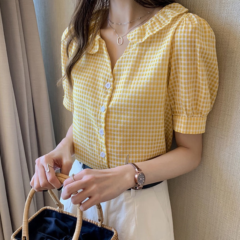 Áo Sơ Mi Ngắn Tay Plus Size Phong Cách Hàn Quốc Dành Cho Nữ