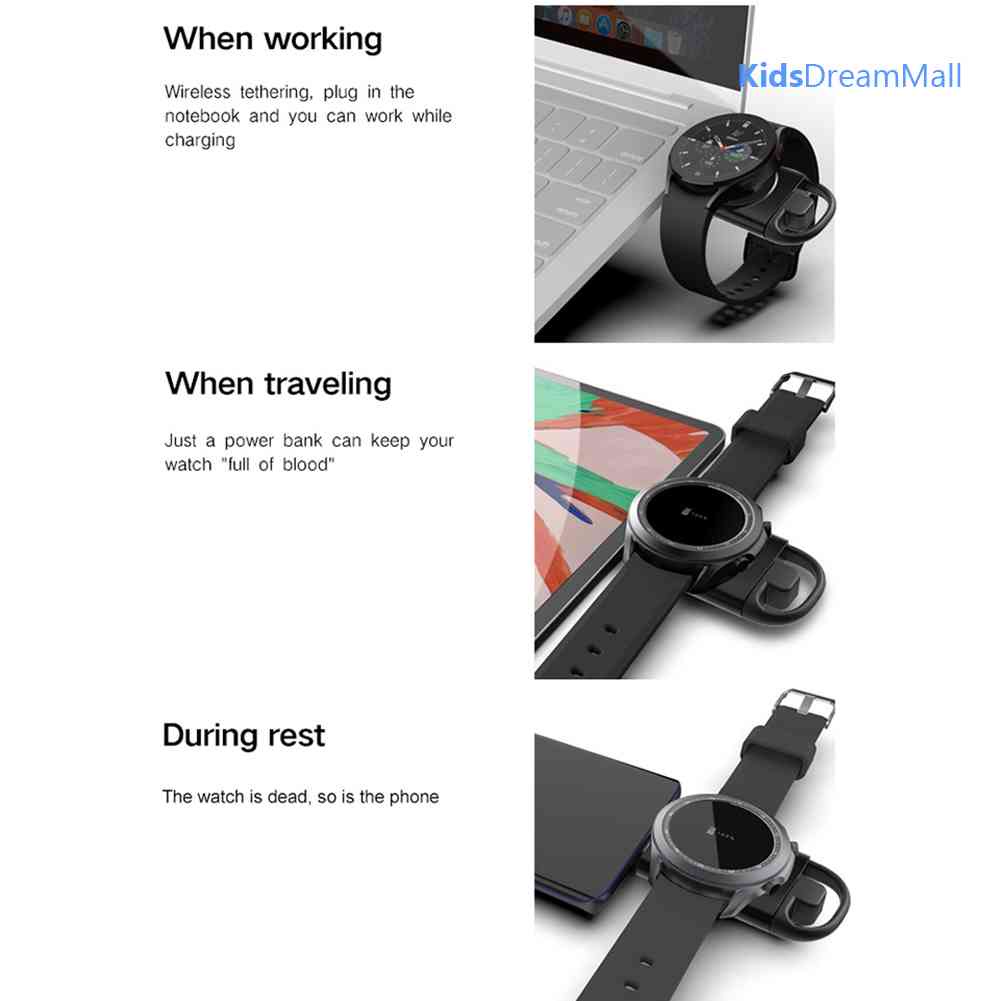 Đế Sạc Không Dây Cho Samsung Galaxy Watch3/4 Active1/2 Màu Đen