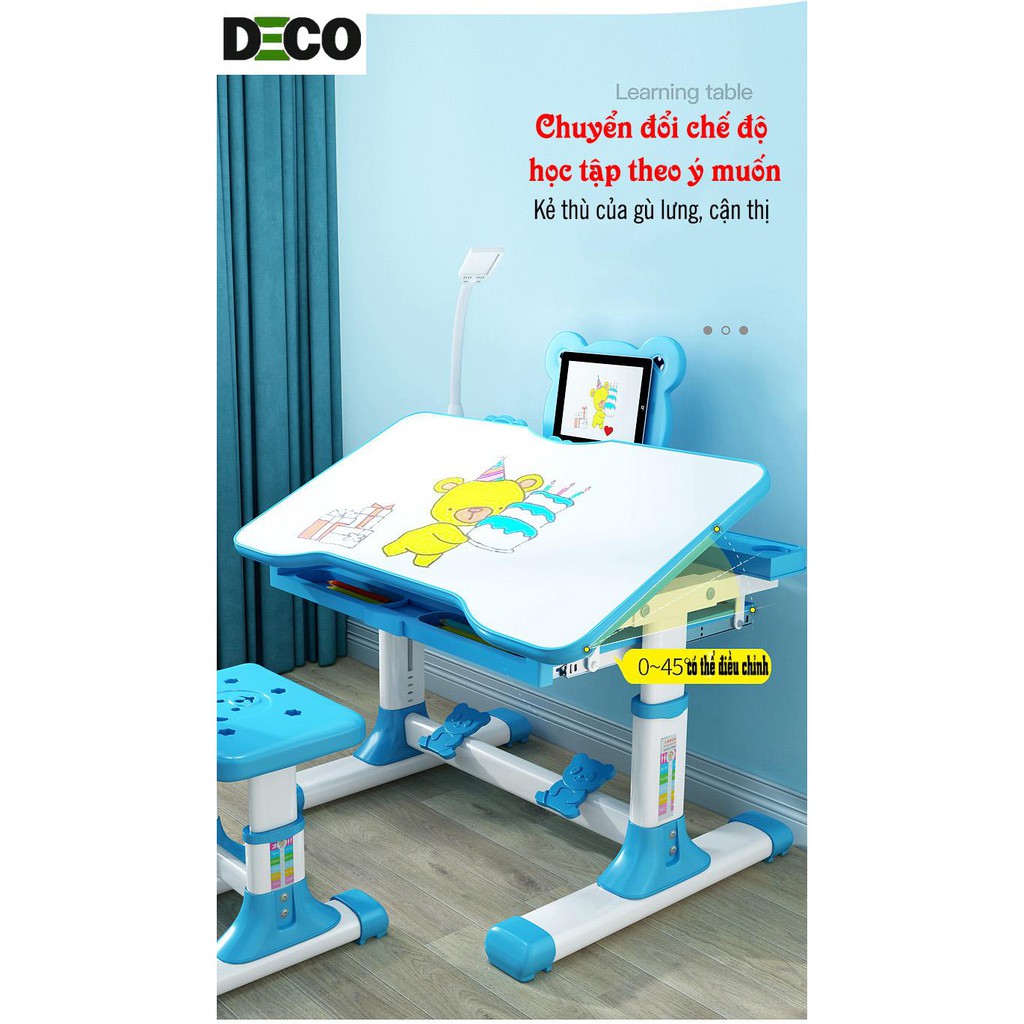 Bộ bàn ghế học sinh chống gù, chống cận, bàn học thông minh cho bé tăng chỉnh chiều cao | BigBuy360 - bigbuy360.vn