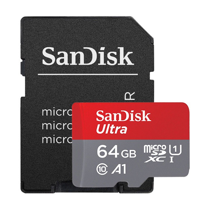 Thẻ nhớ MicroSDXC 64GB SanDisk Ultra A1 tốc độ 100MB/s - Tặng kèm đầu đọc thẻ nhớ 2.0 trị giá 20k - Bảo hành 5 năm