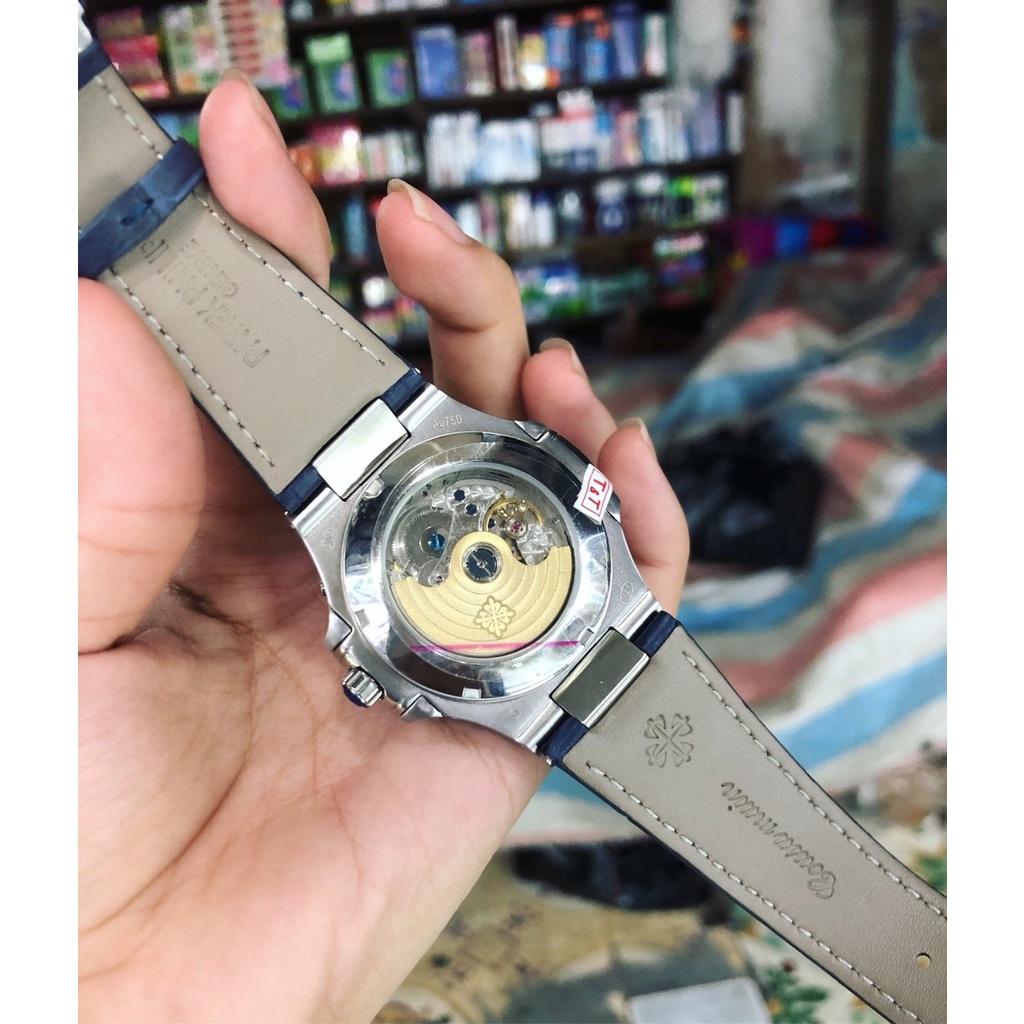 ĐỒNG HỒ NAM AUTOMATIC NAUTILUS MẶT TRĂNG DÂY DA + THẺ BẢO HÀNH