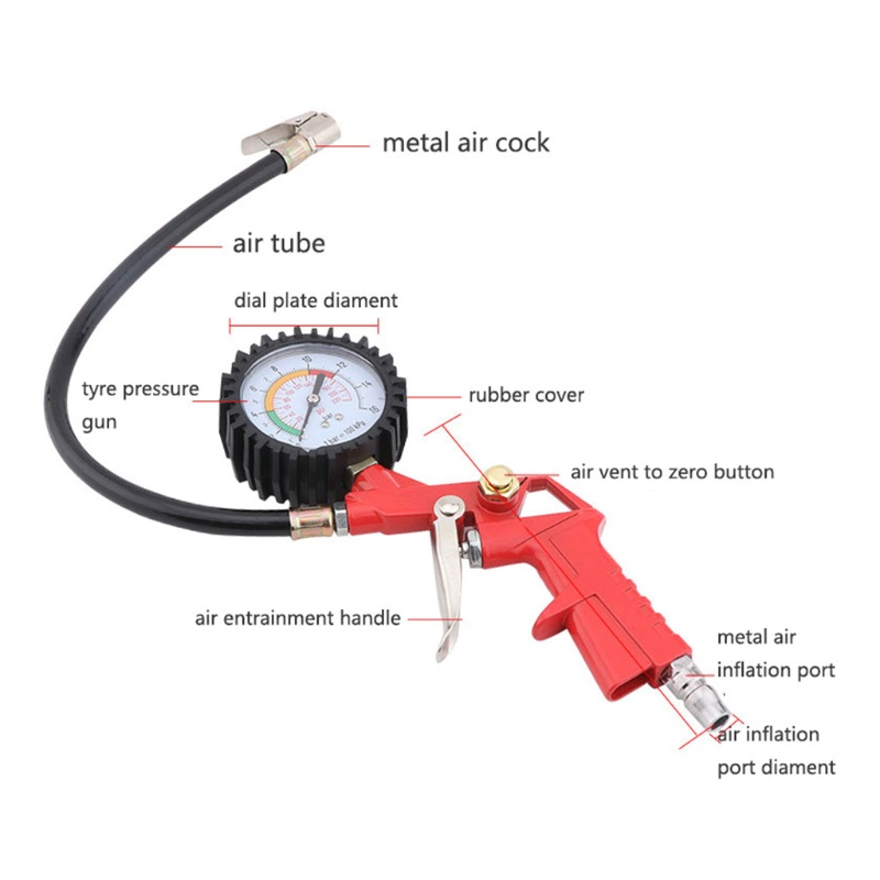 Đồng Hồ Đo Áp Suất Lốp Xe Hơi Chống Sốc