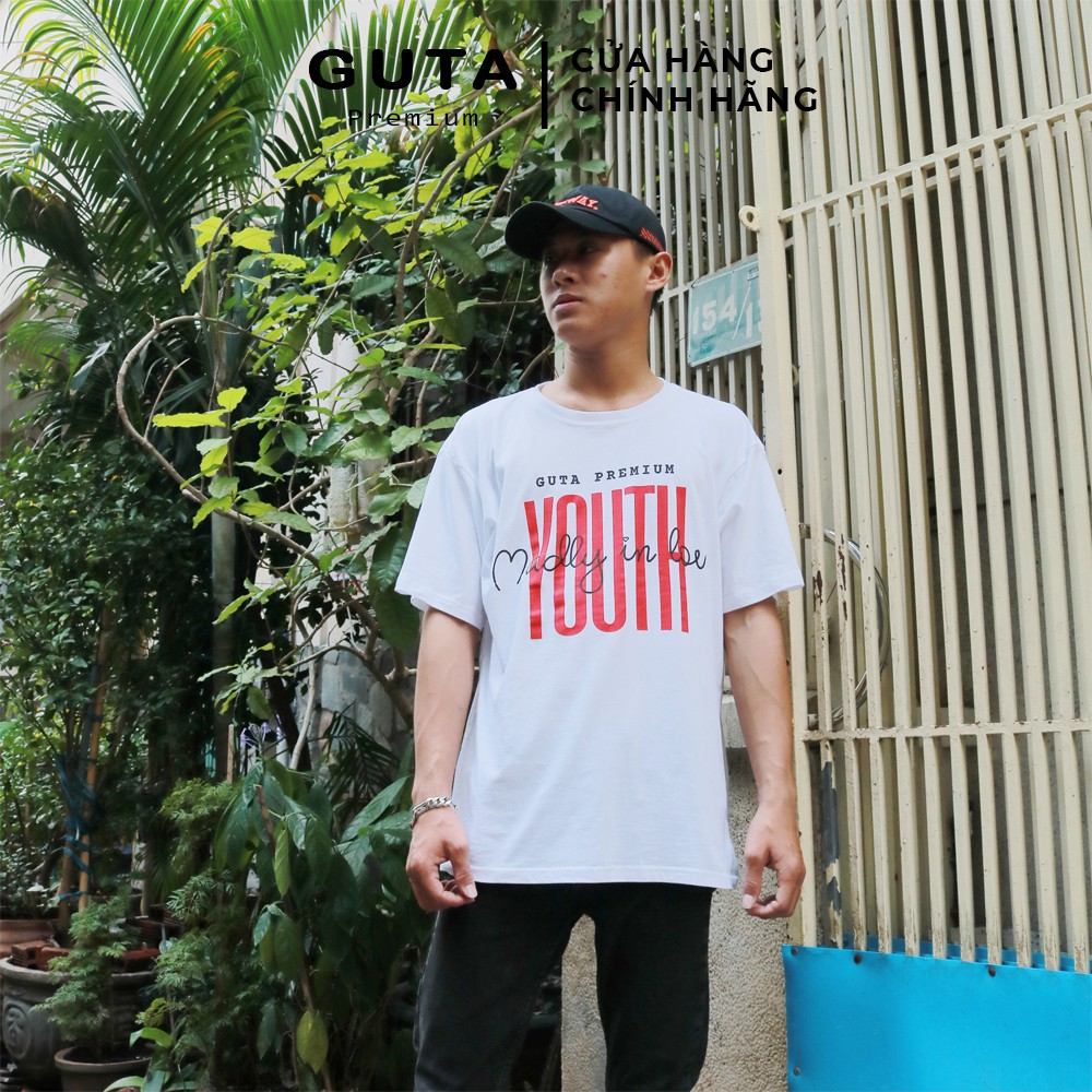 Áo thun tay lỡ GUTA dáng Unisex form rộng phong cách Ulzzang in chữ GT2 | BigBuy360 - bigbuy360.vn