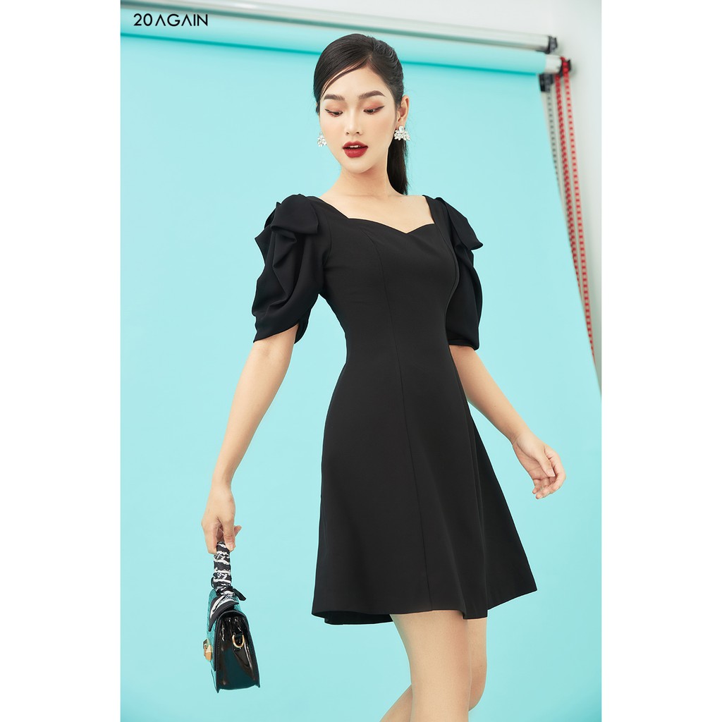 Đầm Xòe Nơ Bèo Tay 20Again DEA1589 | BigBuy360 - bigbuy360.vn