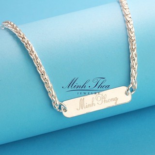 Dây chuyền bạc khắc tên, vòng cổ trẻ em bé trai bé gái bạc nguyên chất Minh Thoa JEWELRY