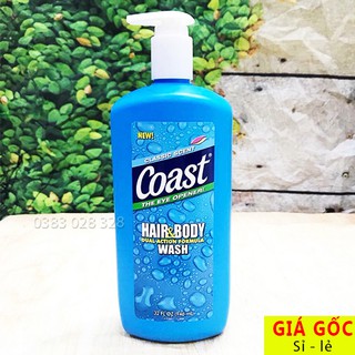 Sữa Tắm Gội COAST Chai 946ml Có Vòi