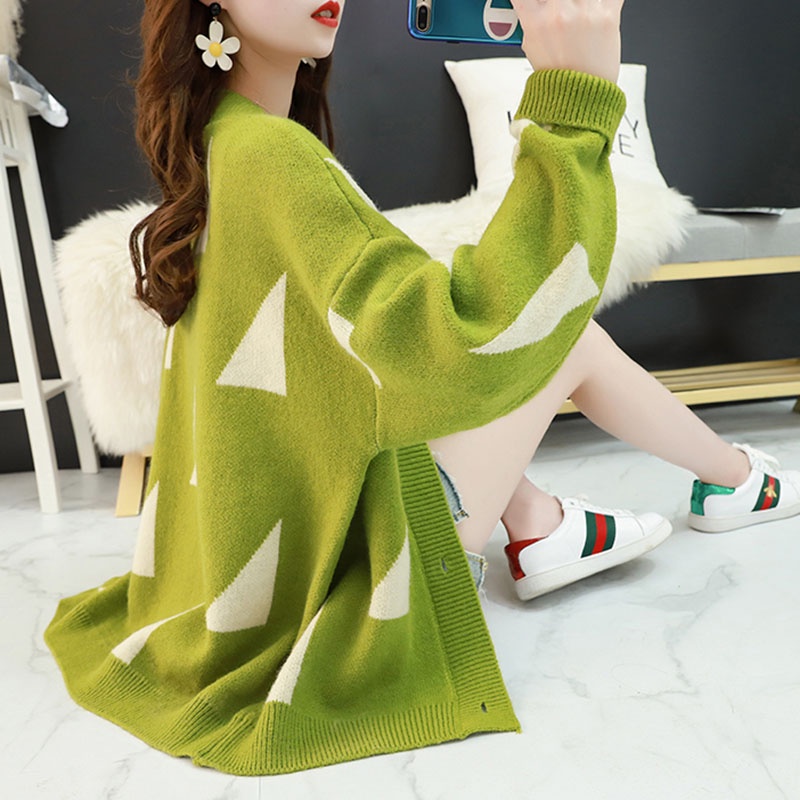 Áo khoác dệt kim IELGY dáng rộng phong cách Hàn Quốc cổ điển nhiều màu thời trang cho nữ