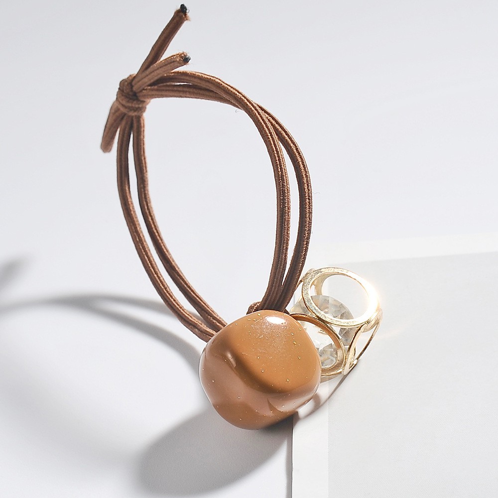 Dây buộc tóc đính đá pha lê màu sắc kẹo ngọt phong cách Hàn Quốc thời trang