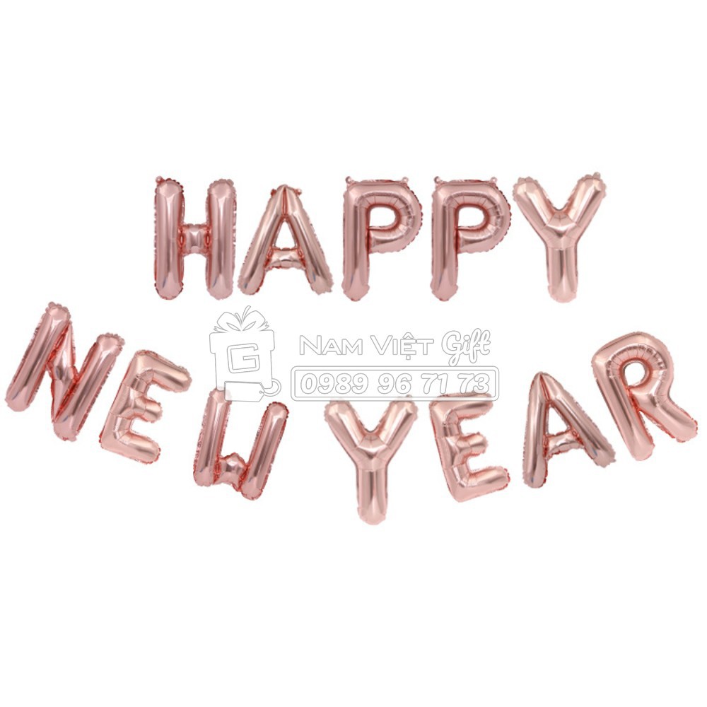Bộ Bong Bóng Trang Trí Tết Năm Mới 2020 chữ Happy New Year Cỡ 40cm