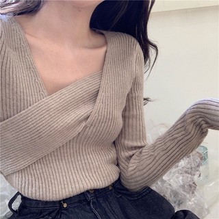 áo len vạt chéo ngực