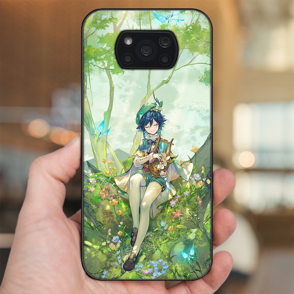 Ốp lưng Xiaomi Poco X3, Poco X3 Pro, Poco X3 NFC viền đen in hình Venti Genshin Impact