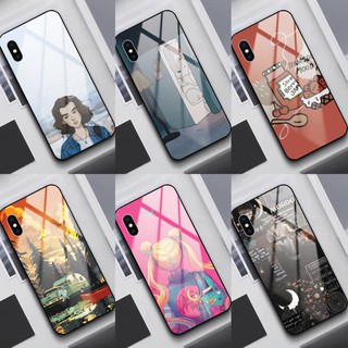 Ốp lưng kính samsung galaxy note 8 note 9 note 10 note 10 plus in hình cute