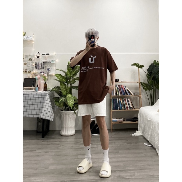 ÁO THUN TAY LỠ COTTON Ừ FORM UNISEX NAM NỮ (hình chụp thật)