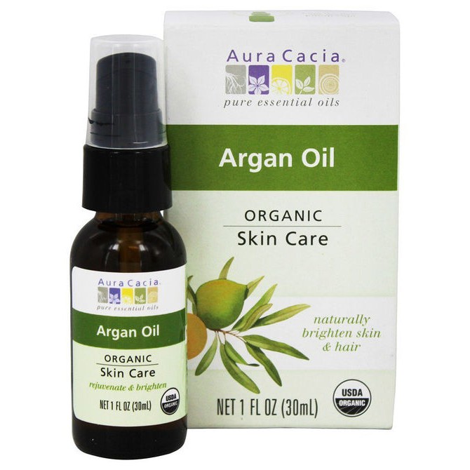 Tinh dầu Argan hữu cơ ép lạnh làm đẹp tóc/ dưỡng da hiệu quả 30ml @Hàng-Mỹ AURA-CACIA Organic-Argan-Oil-Skin-care