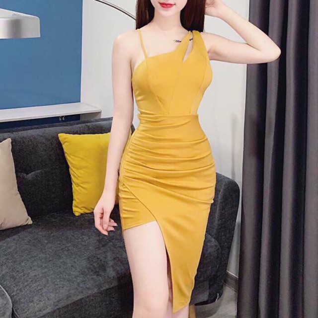 ĐẦM DÂY DỰ TIỆC BODY ÔM CỔ XẺ HY LẠP XẺ ĐÙI NHÚNG GIÁ RẺ KÈM ẢNH THẬT