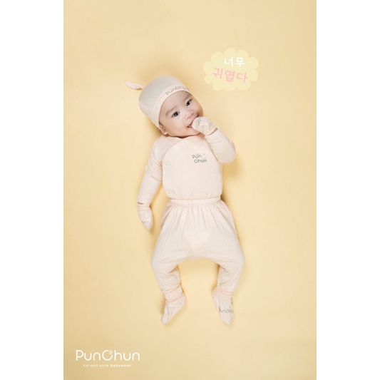 Punchun Bộ dài cài punchun bé 0- 9 tháng trai gái