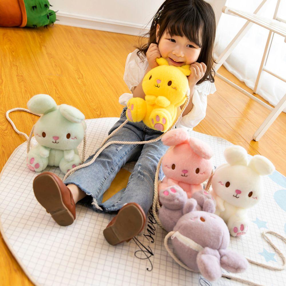 Túi đeo chéo MMULCK kiểu thỏ nhồi bông mềm mại dễ thương dành cho bé gái
