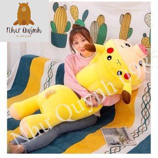 Gấu Bông Lợn Biến Hình Pikachu Size To Heo Biến Hình Màu Vàng Dễ Thương 1M 1M2 1M5