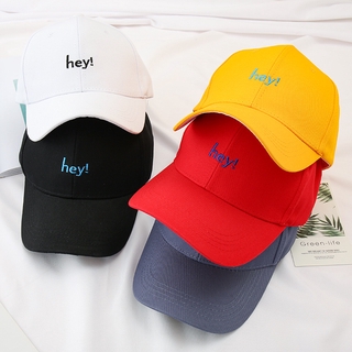 Chữ mới Hey thêu mũ bóng chày thời trang nam nữ mũ che nắng ngoài trời trong mùa xuân hè mũ cotton bóng chày