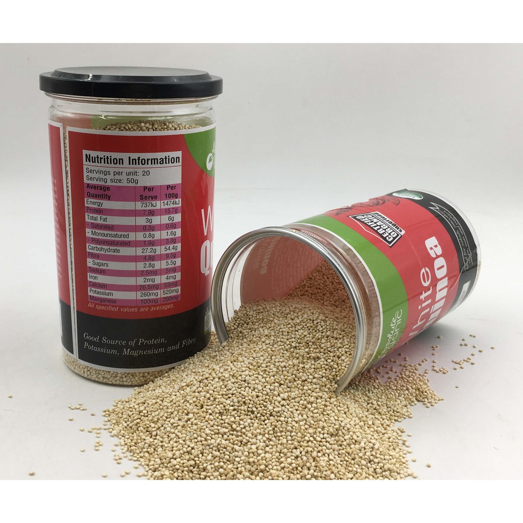 Combo 4 hộp 500G Hạt Diêm mạch trắng Hữu cơ của Úc